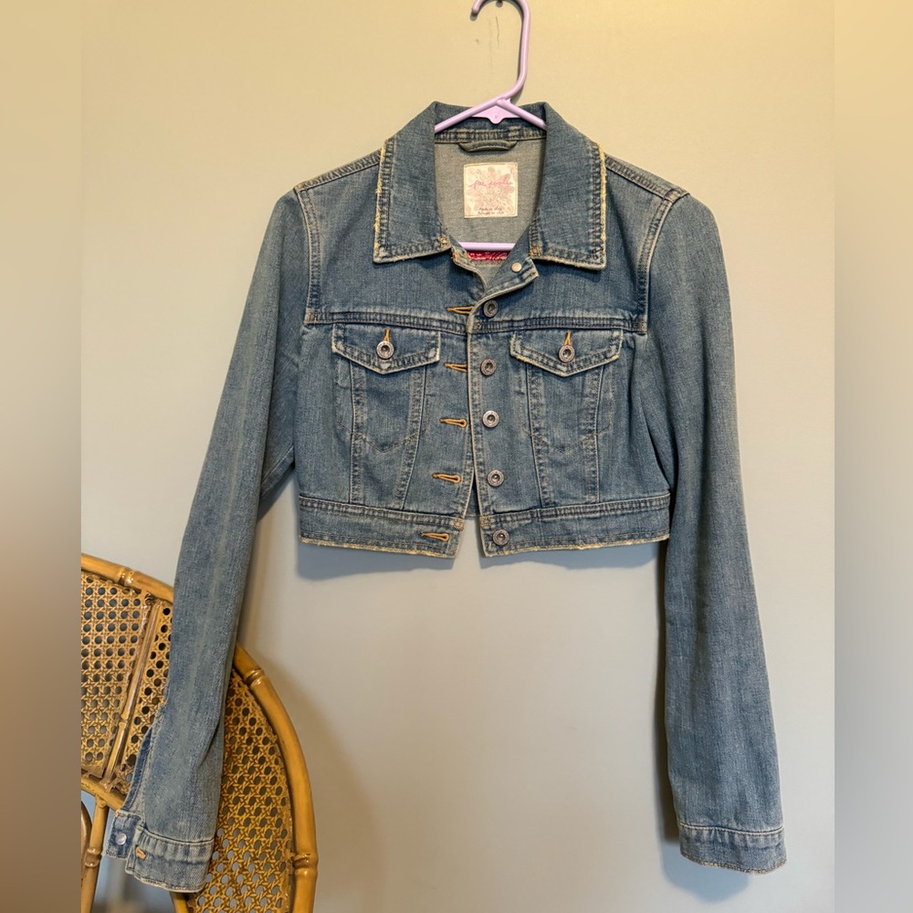 Free People cropped jean jacket